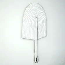 Vintage Natural Woven Straw Fan Wall Decor - Другие предметы интерьера - 3D модель