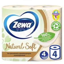 Бумага туал. 4 слоя (4рулх16м) Zewa Natural Soft