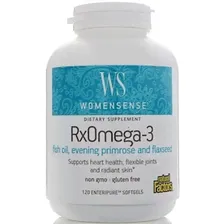омега+масло примулы вечерней Natural Factors, WomenSense, RxOmega-3, Женская смесь, 120 Капсул