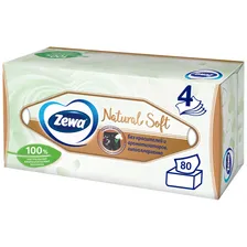 Салфетки бумажные Zewa Natural Soft косметические, 80шт